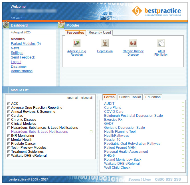 estpractice Decision Support dashboard