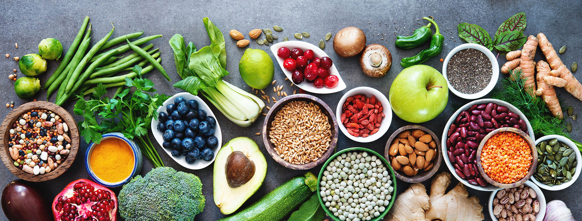 Spread of vegetables, fruit, pulses and nuts 